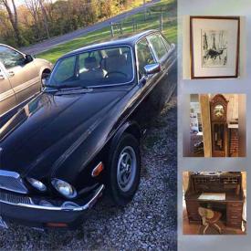 MaxSold Auction: This online auction features 1986 Jaguar XJ6 Limited Edition Vanden Plas, Baby Grand Everett Piano, furniture such as roll-top desk, Danish modern dresser, and kitchen table, art such as framed prints, and Beethoven bust, hand tools, kitchenware, coin collection, and much more!
